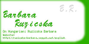 barbara ruzicska business card